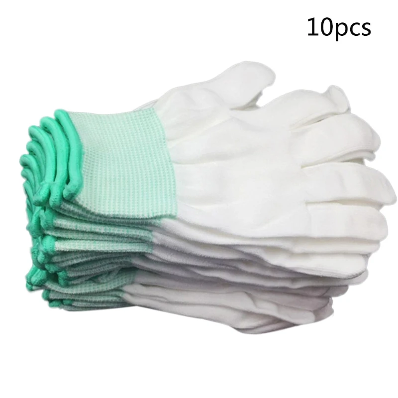 

10 Pairs Anti-Static ESD Safety Work Gloves Breathable Mesh Full Fingered Mittens for Computers Electronics Assembling