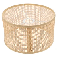 simple home checkered lampshade rattan weaving hanging lamp cover lampshade decor rattan woven lampshade european pastoral style