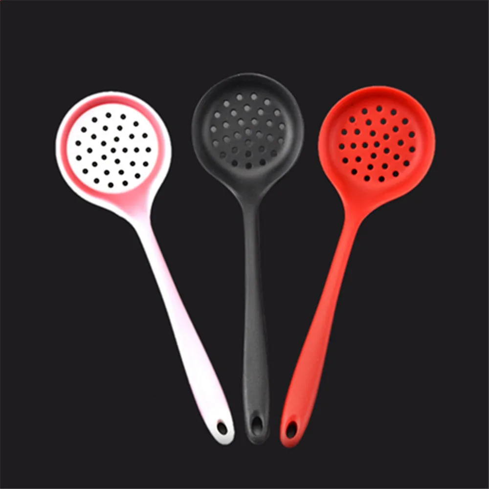 

Long Handle Silicone Colander Non-Stick Cooking Strainer Heat Resistant Filter Spoon Mesh Skimmer Oil Mesh Colander Kitchen Tool
