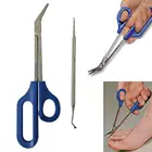 Профессиональные ножницы для ногтей, ножницы для ногтей с длинной ручкой, ножницы из нержавеющей стали для ухода за ногтями, изогнутые ножницы, ножницы для маникюра и ногтей