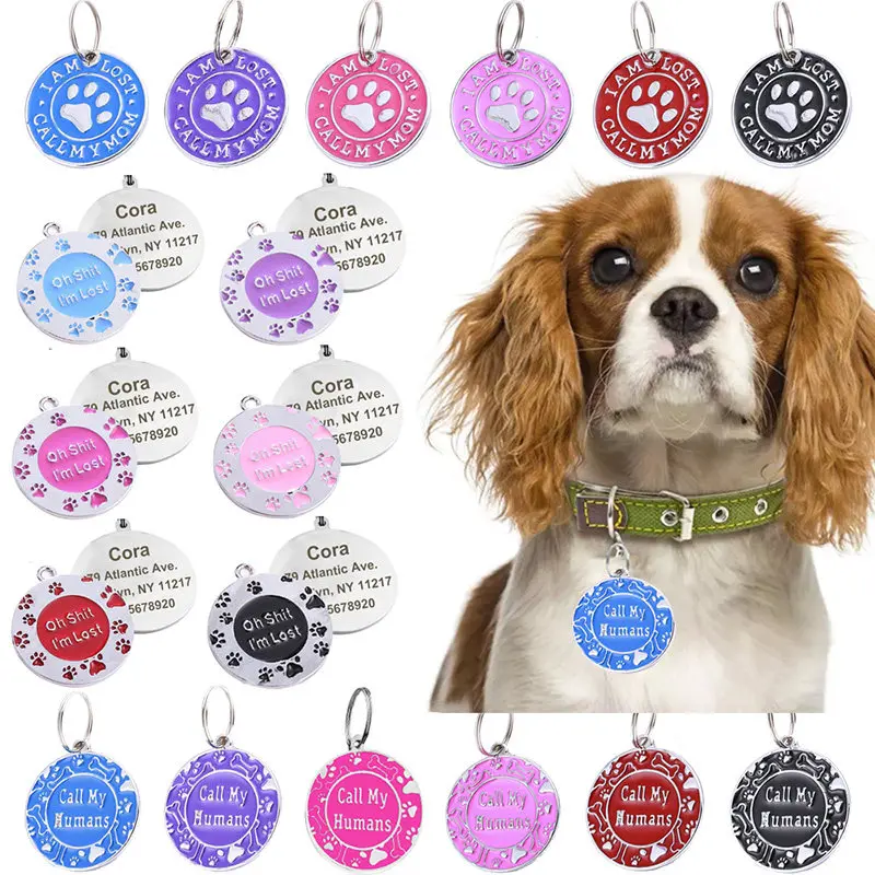 Идентификационная бирка для собак с бесплатной гравировкой именная домашних