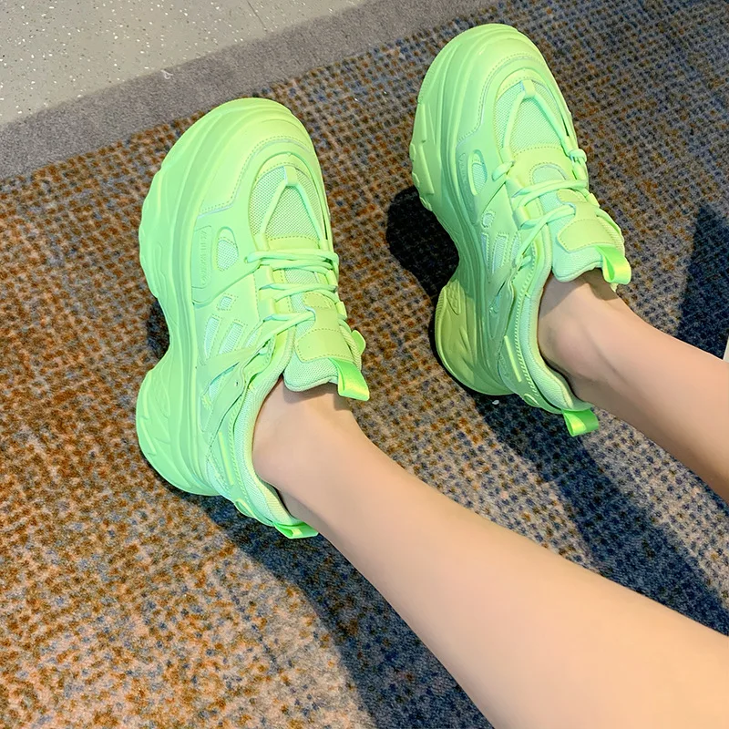 

2021 New Women's Sneakers Inside Heighte Leisure Sports Shoes Simple And Breathable Little White Shoes In Europe