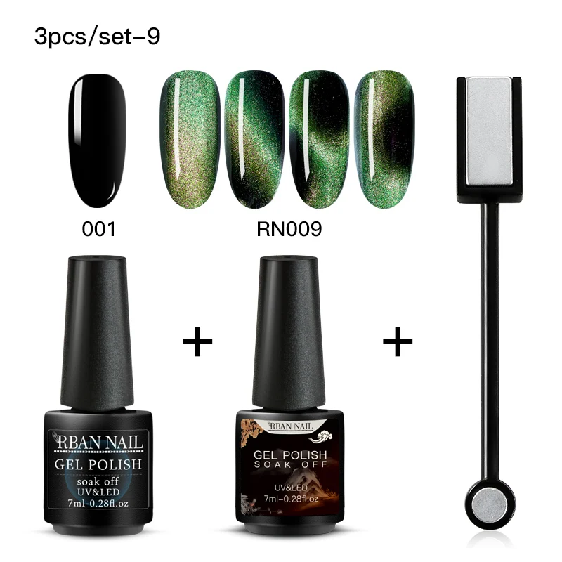 ZH06044 RBAN NAIL 5D/7D Хамелеон для использования с магнитом кошачий глаз Гель-лак для ногтей замачиваемый Гель-лак долговечный лазерный Сияющий УФ светодиодный лак для ногтей - Цвет: ZH06044