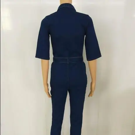 Новое поступление 2020 джинсовый комбинезон стильный женский с отложным