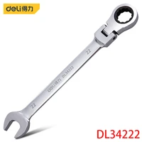 deli dl34222 movable head combination wrench specification 22mm ratchet wrenchchrome vanadium steel material hand tools polished