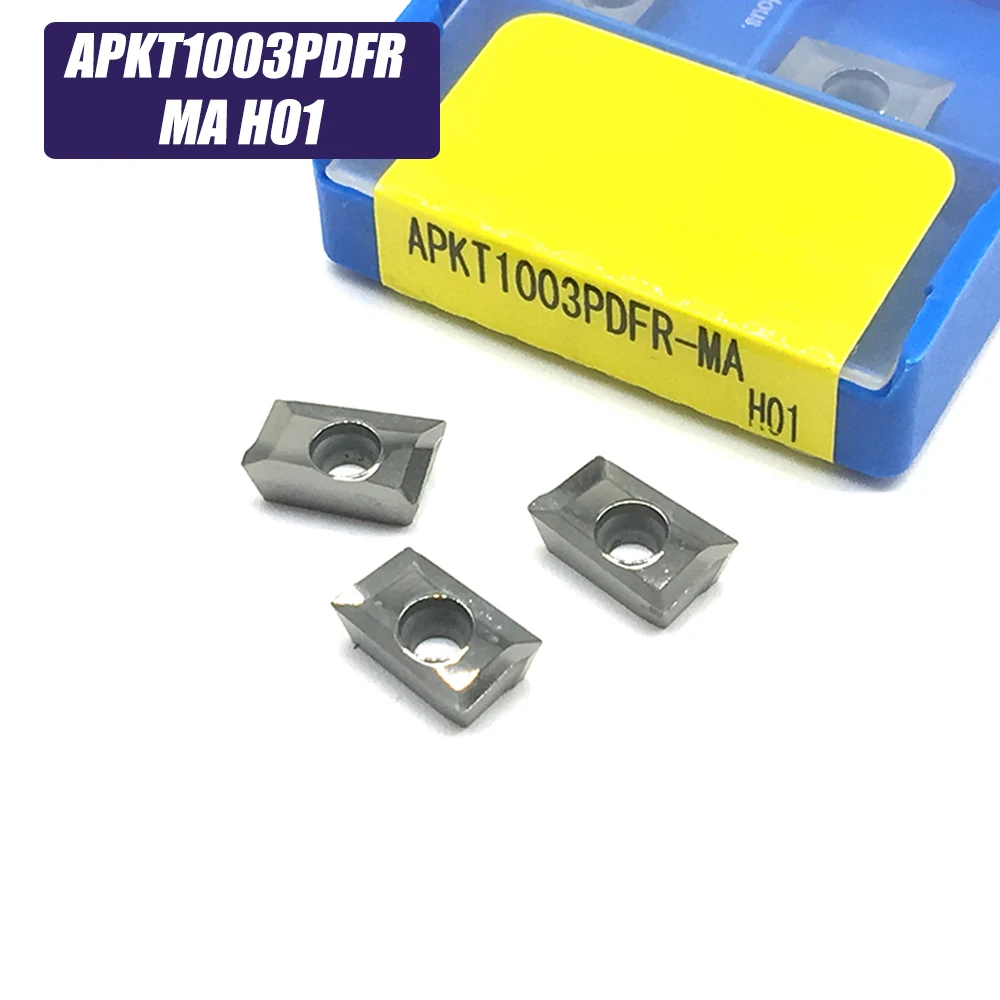 APKT1003PDFR 10 шт. APKT 1003 PDFR MA H01 твердосплавные фрезерные Вставки для лицевой фрезы