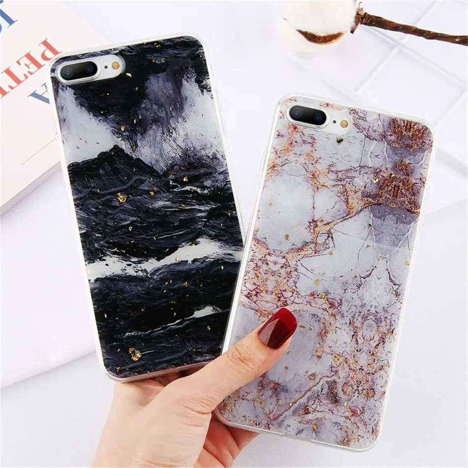 Lovebay Золотая фольга Bling marble для iPhone 11 Pro Max X XS Max XR чехол для телефона мягкий ТПУ чехол для iPhone 7 8 6 6s Plus блестящий чехол