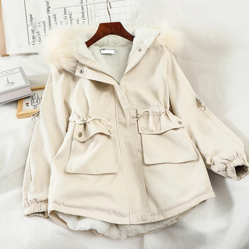 HELIAR/зимнее толстое хлопковое пальто с меховым капюшоном для женщин Теплые парки