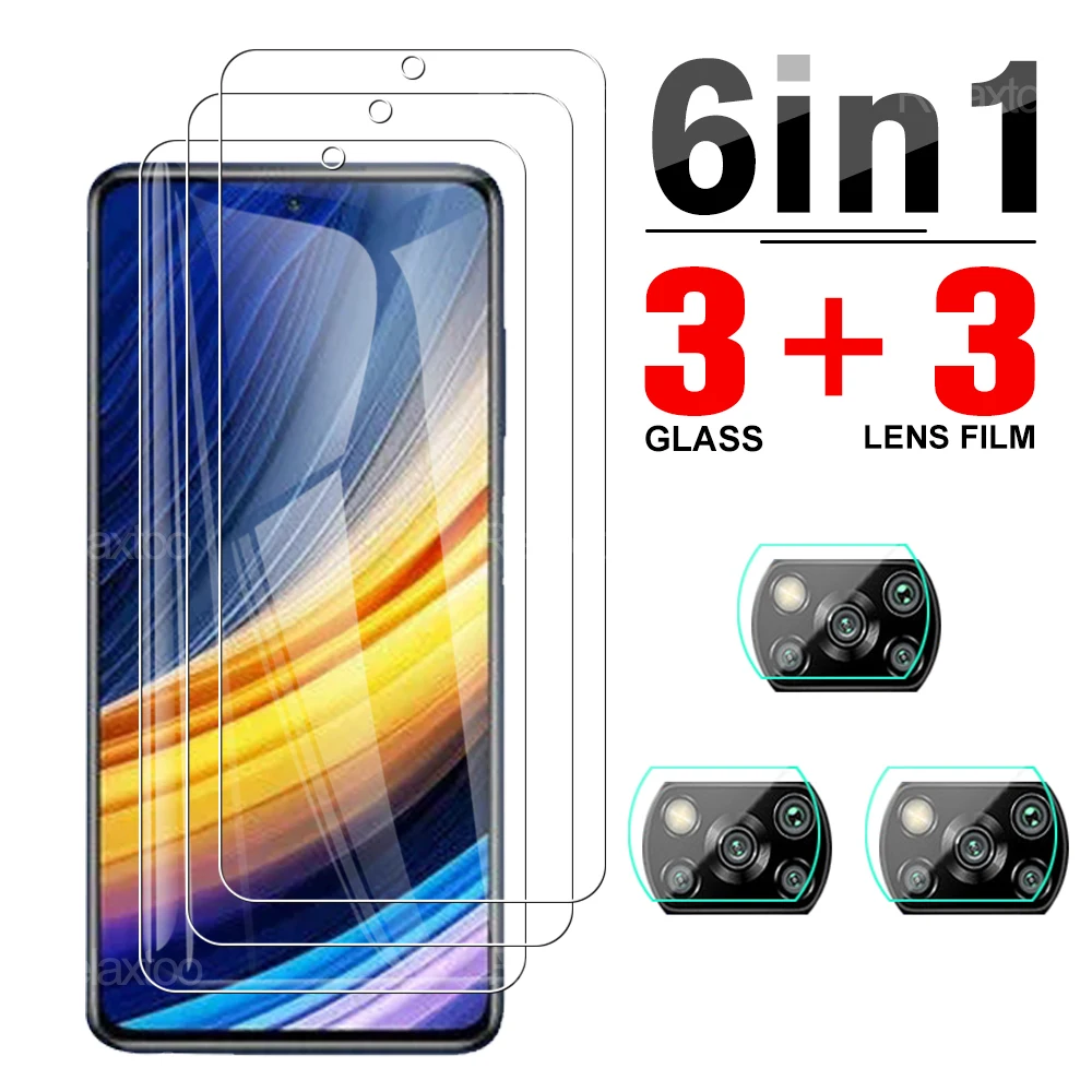 

Защитное стекло 6 в 1, закаленное, с полным покрытием для объектива камеры Xiaomi Poco X3 Pro, Poko PocoX3 X3Pro 6,67 дюйма
