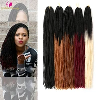 18inch sister locks dreadlocs afro crochet braids synthetic straight faux locs braiding hair extentions ombre blonde brown