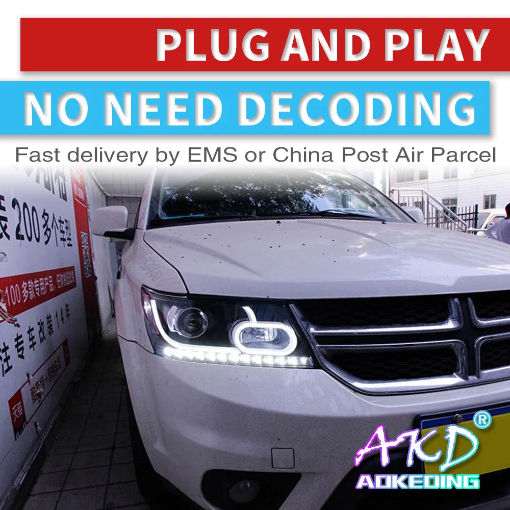

AKD Car Styling Headlights for Dodge Journey Fiat Freement LED Headlight DRL Head Lamp Led Projector Automotive Accessories
