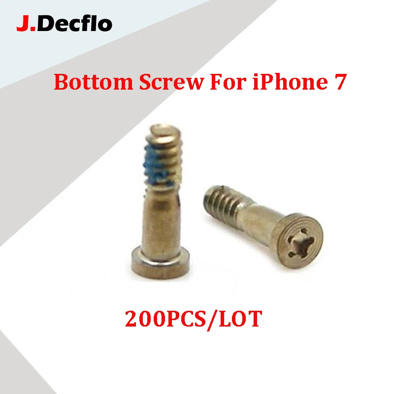 JDecflo 200 шт./лот задняя крышка винт Новый нижний док-разъем пять звезд Pentalobe винты