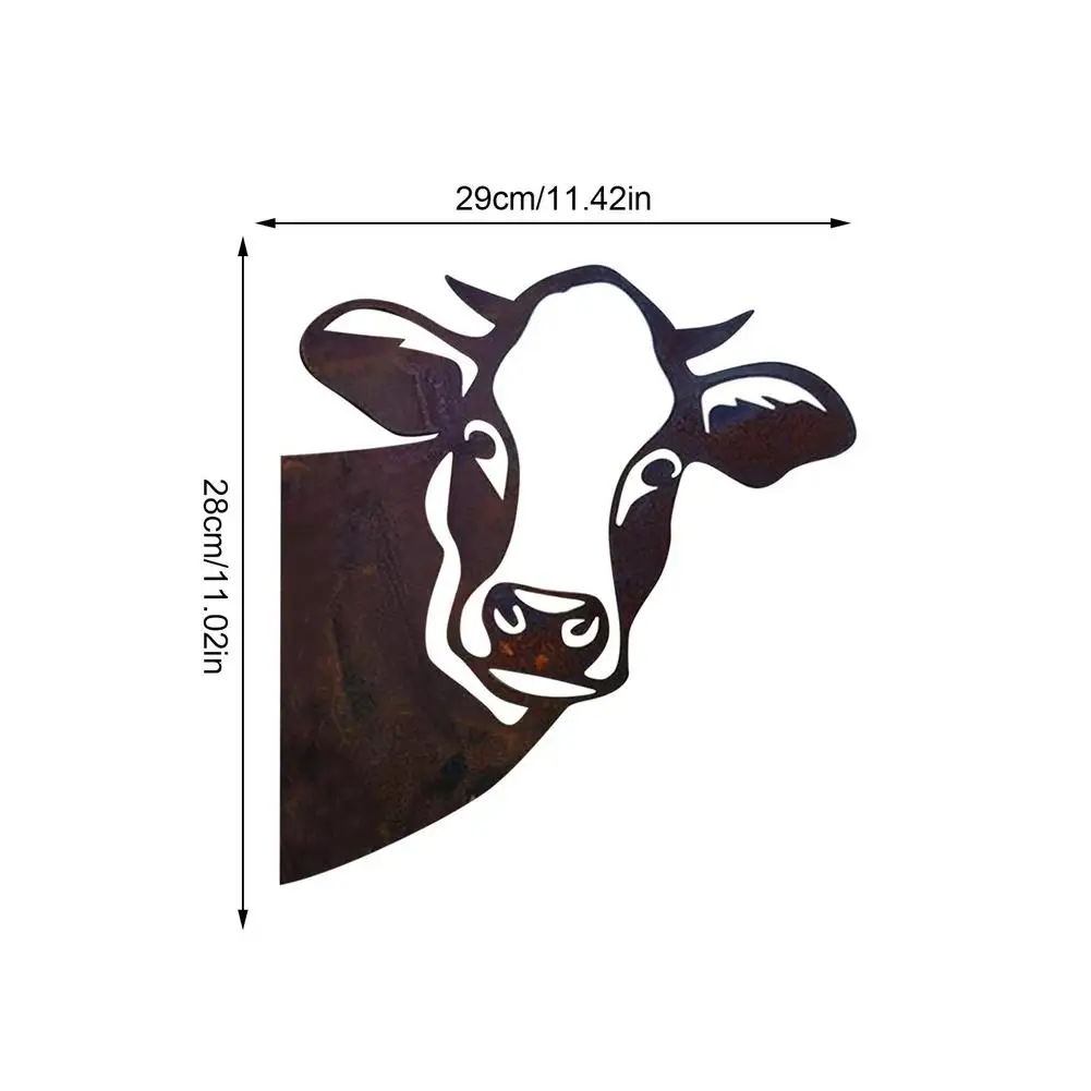 

Peeping Cattle Metal Art Garden Ornaments Cow Wall Decor Outdoor Garden Ornaments Art Farm Yard Tree Pendant Cattle Decoration