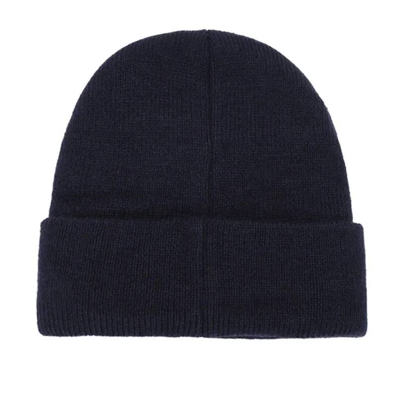 

Fashion Winter Plus Velvet Thick Warm Knit Hat High Quality Women Men Solid Color Casual Beanies Soft Cap Bonnet Cotton