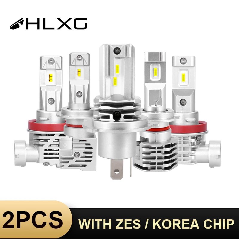 HLXG с зэс/Корея светодиоды чипом CSP H4 h7 светодиодный лампы 9005 HB3 9006 HB4 лампа