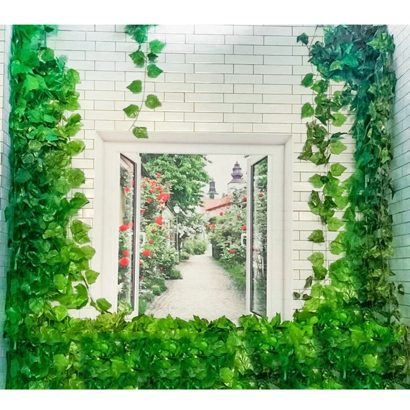 

Artificial Vine False Flower Ceiling Corridor Home Fence Courtyard Decoration Green Vine Simulation Plant
