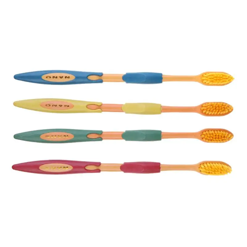 4 шт. Мягкая зубная щетка для взрослых угольная Nano уход за зубами двойной режим