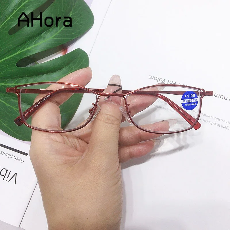 

Очки Ahora женские для чтения «кошачий глаз», модные пресбиопические с защитой от сисветильник света, из сплава, ультралегкие, для дальнозорко...