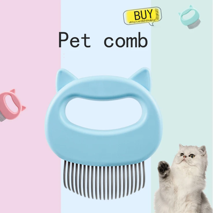 

Pet Massage Hair Removal Comb ABS Elastic Half-curved Handle Cat Brush To Clean Fluff Massage Pet Dusting Brush