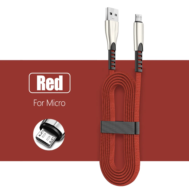 Кабель для быстрой зарядки type-C для huawei Xiaomi samsung iPhone EU Plug мобильный провод для зарядного устройства кабели для быстрой зарядки Android usb - Цвет: Micro Red