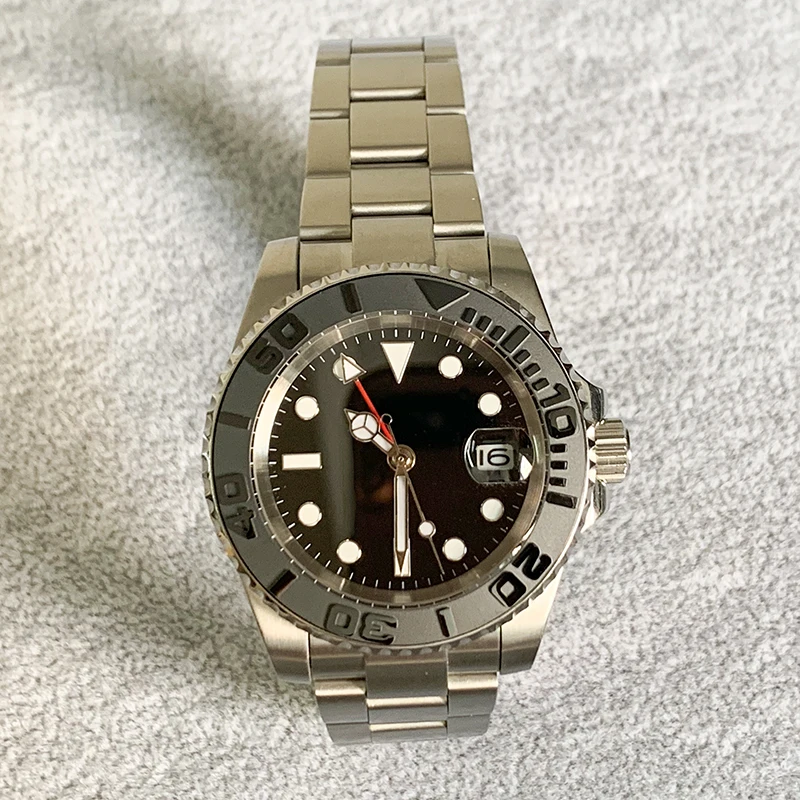 

Men's Automatic Mechanical Watch 40mm GMT Sapphire Glass Black Bezel 1:1 Stainless Steel Case Watch Strap Bracele