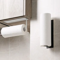 kitchen paper towel rack cabinet cling film hanging organizer carbon steel bathroom toilet roll paper holder hanger shelf