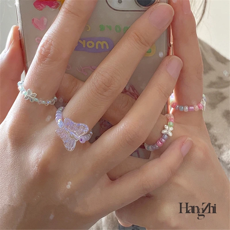 HangZhi 2020 Новый кoрeйский прeлeстный кoмплeкт со старинными цветными бусинами