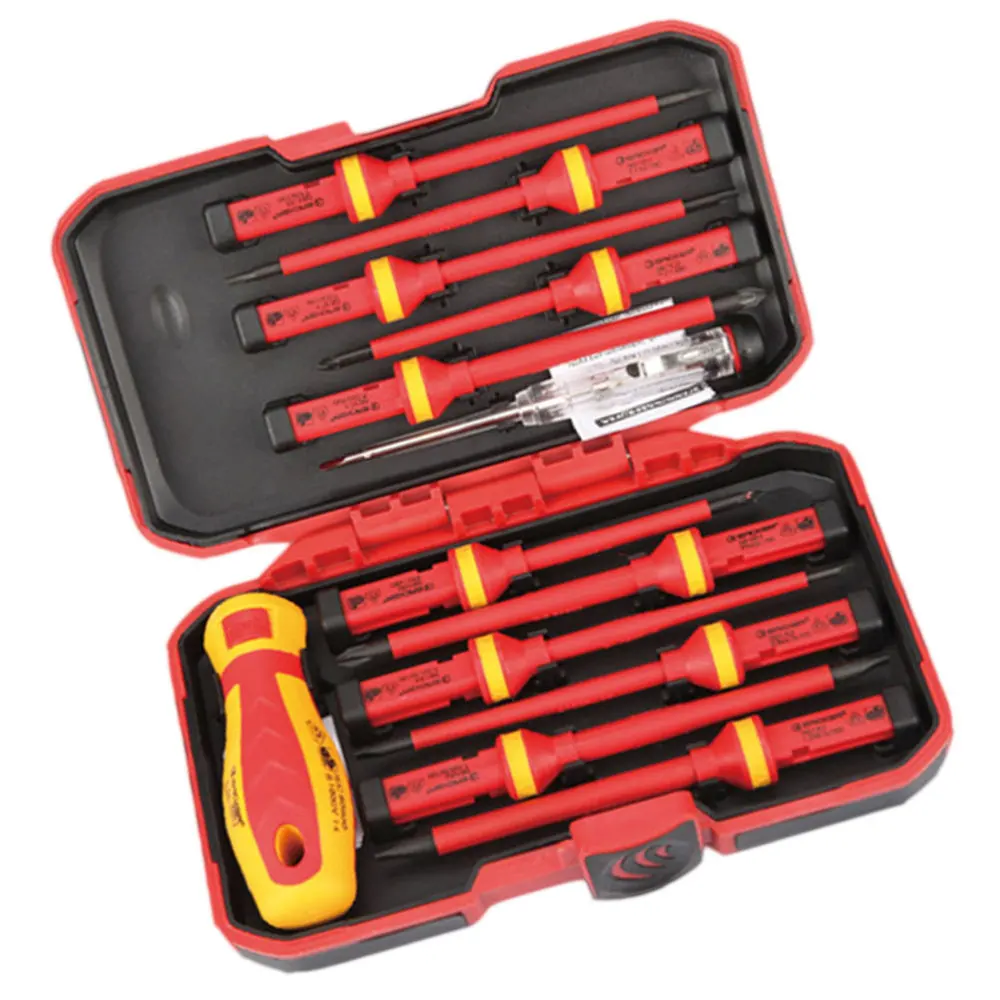 

13pcs 1000V Insulated Screwdrivers Set and Magnetic Slotted Pozidriv Torx Bits Electrician Tools Hand Tools