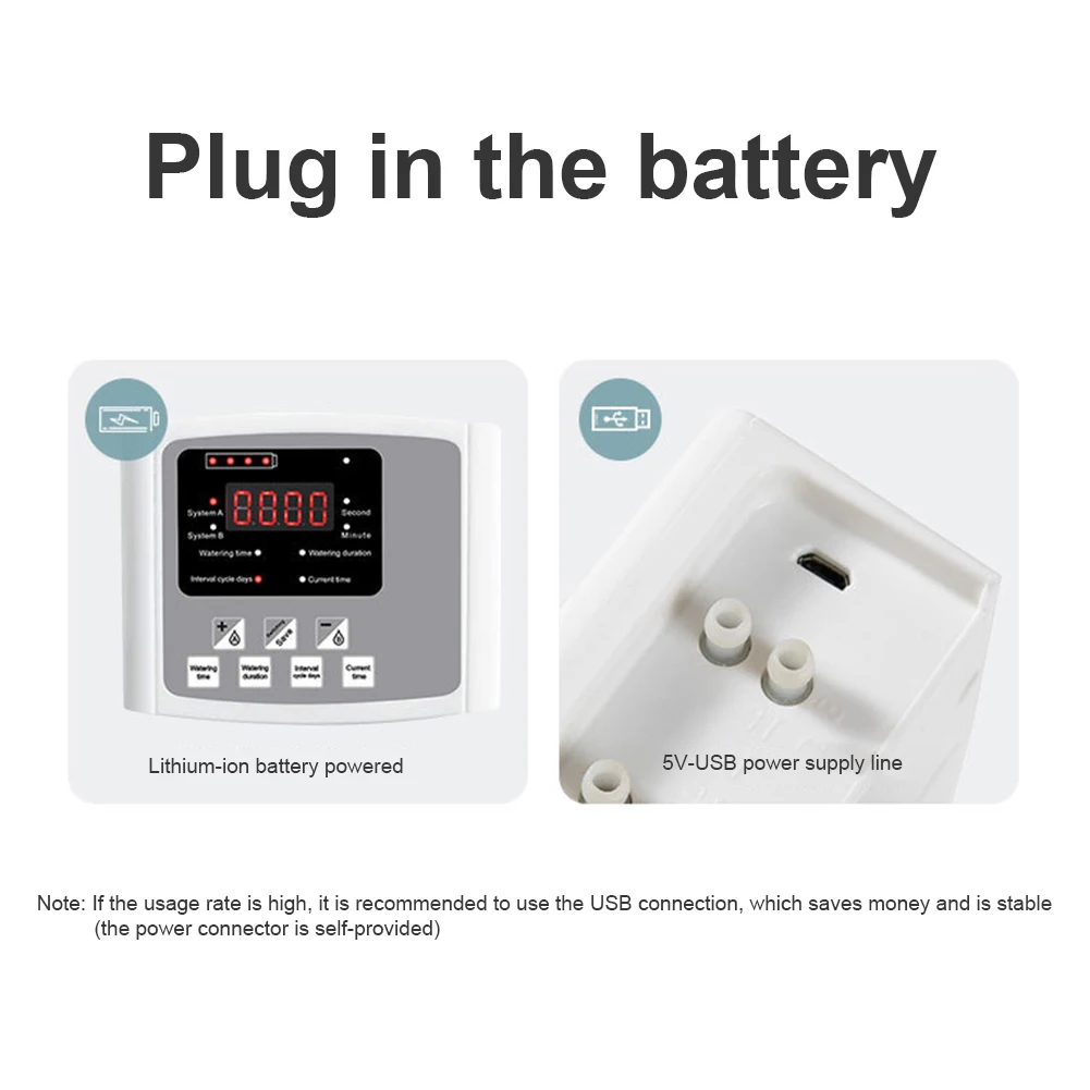 

Garden Drip Irrigation Device Double Pump Timer Control Solar Energy System Intelligent Automatic Watering Device for Plants