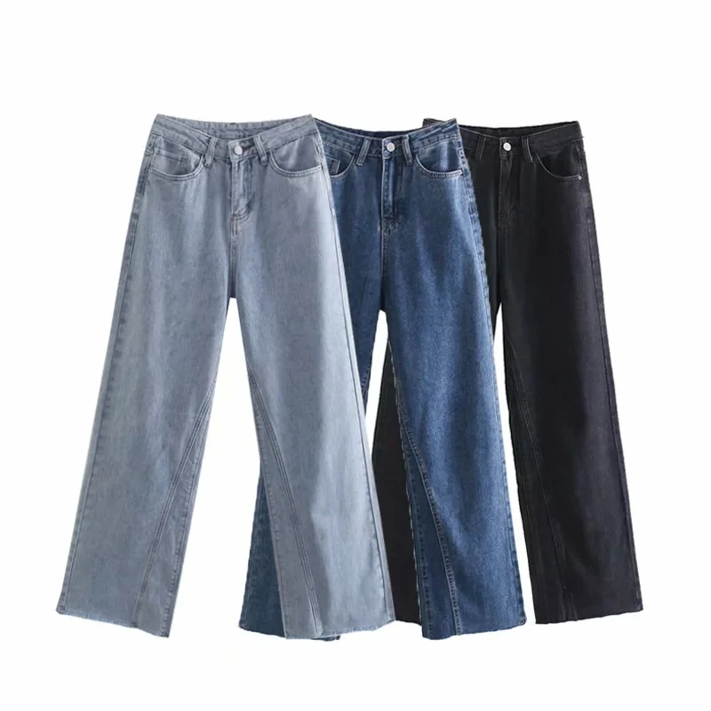 

Jeans Wide Leg Pants Women Boyfriend Black Ladies Jeans Femme Denim Trousers Pantalones De Mujer Spodnie Damskie