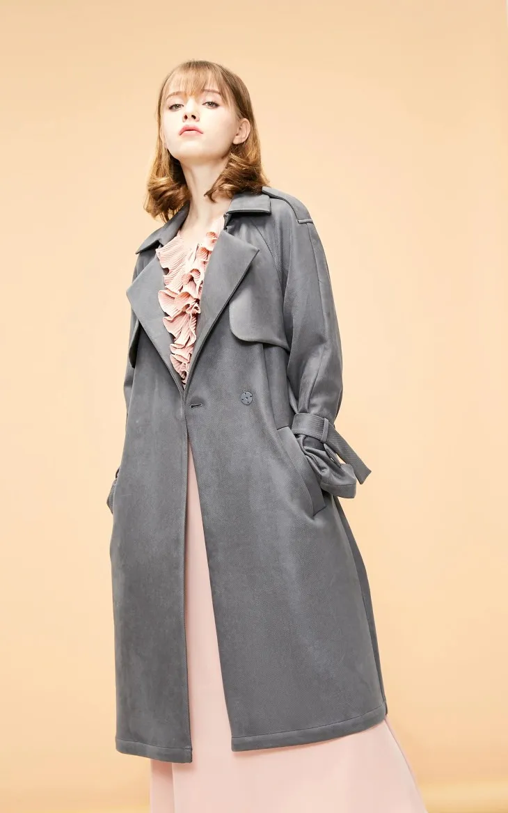 Vero Moda женский OL Стиль Минималистский средней длины саржа Тренч | 319109501