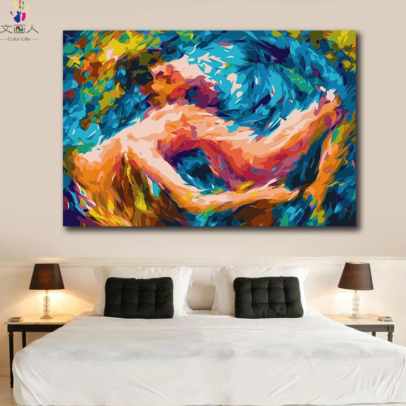

diy paintings coloring pictures by numbers on canvas Kandinsky abstract Tango dance artwork handmade for hoom decor