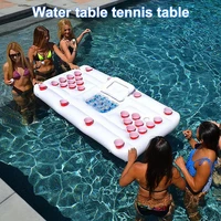water floating tray beer pong pool mat 28 cup hole floating row inflatable swimming pool mattress water floating pad for party