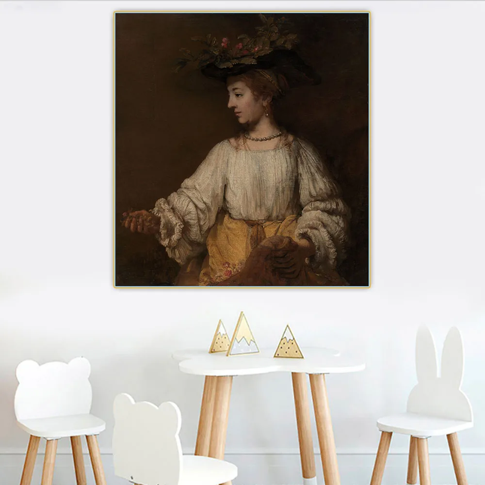 Картина Флора на холсте Настенная картина с изображением Рембрандта подарочное