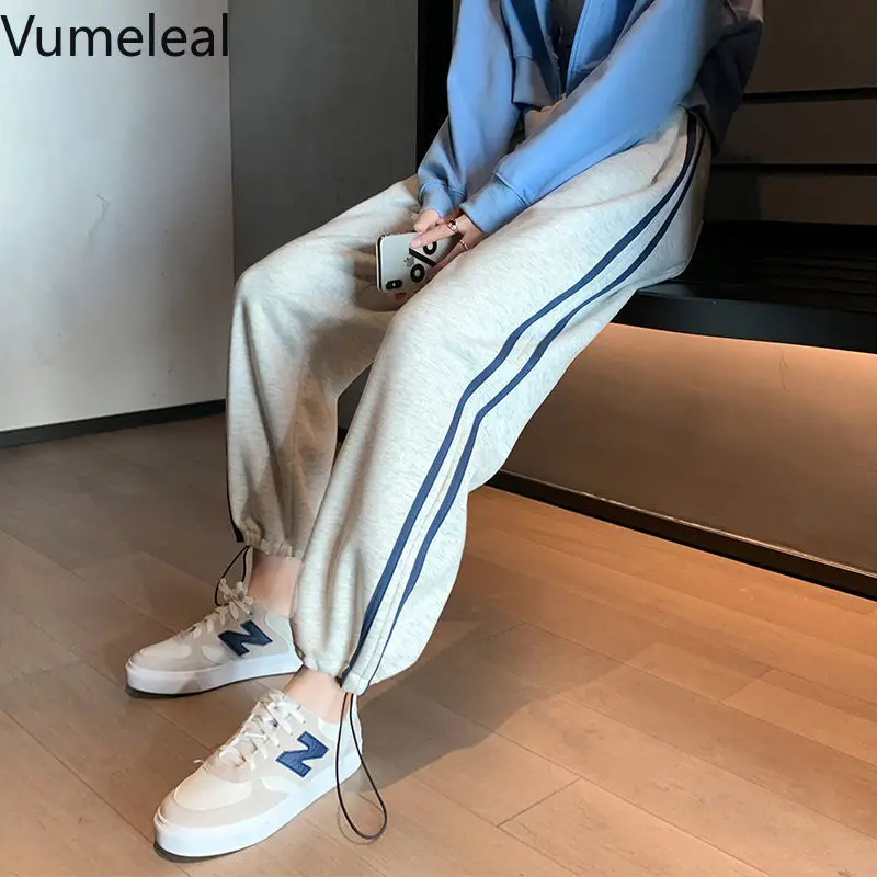 

Летние новые спортивные брюки, Женская Корейская версия, свободные штаны для шоу, тонкая уличная одежда для бега, повседневные брюки для жен...