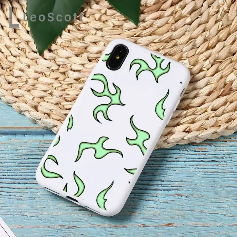 

Blue Flame Fire Phone Case Candy Color for iPhone 11 12 mini pro XS MAX 8 7 6 6S Plus X 5S SE 2020 XR