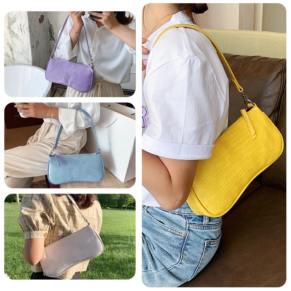 Сумка на плечо для женщин элегантная маленькая сумочка через из кожи аллигатора