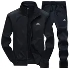 Спортивный костюм мужской однотонный, кофта и штаны, повседневный комплект для спортзала, комплект из 2 предметов, весна-осень