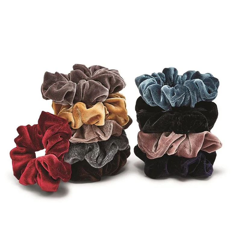 Бархатные резинки для женщин эластичные волос зимние аксессуары 2019 VERVAE 15 цветов -