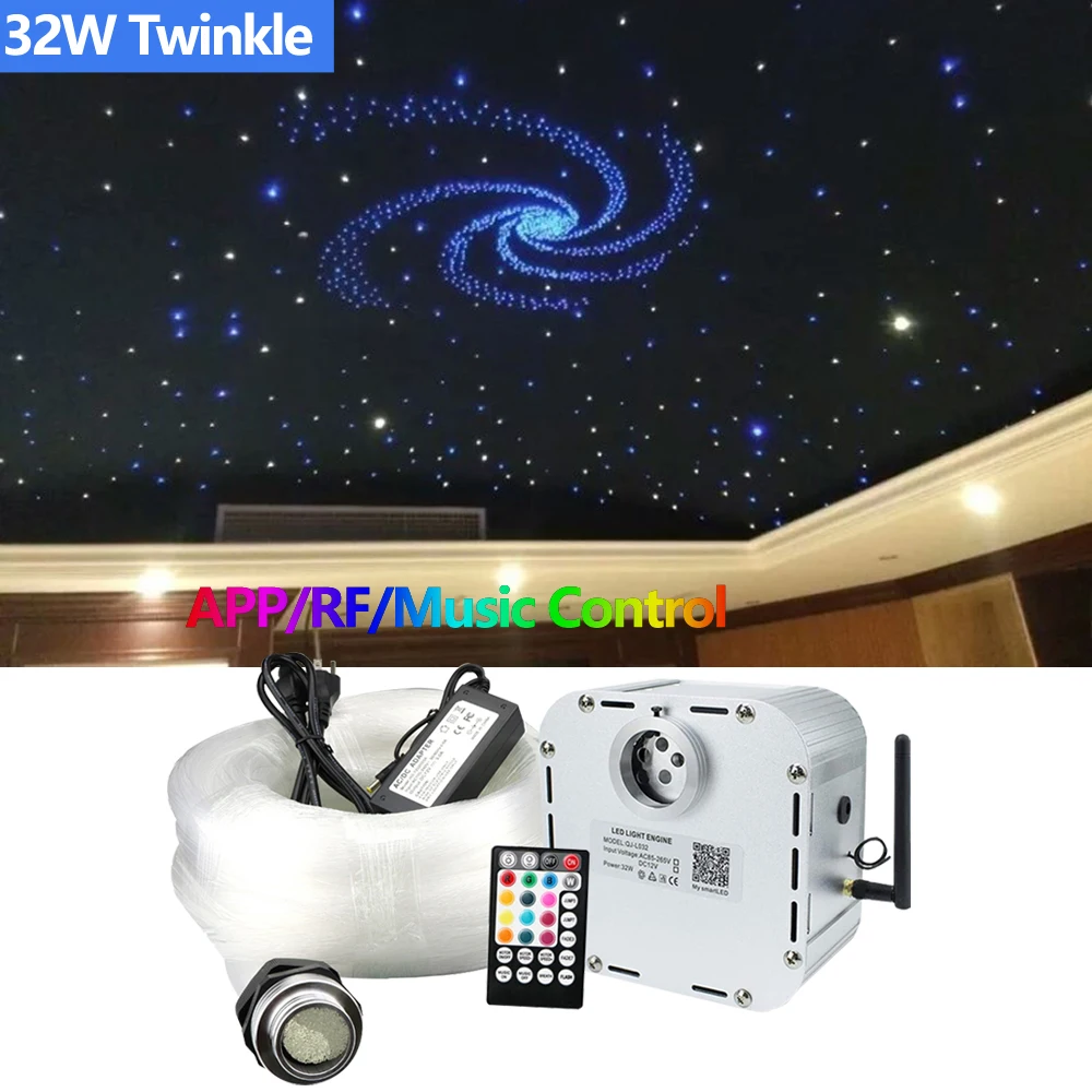 Оптоволоконный светильник 32 Вт мерцающий RGB светодиодный потолочный s звездное