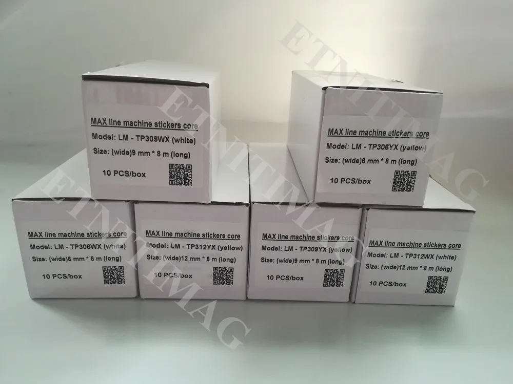 Ленты Max Letatwin Label Core 12ммх8м желтые для принтера маркировки кабелей электронной машины для нанесения букв lm-380e lm-380a lm-370e lm-390a/p.