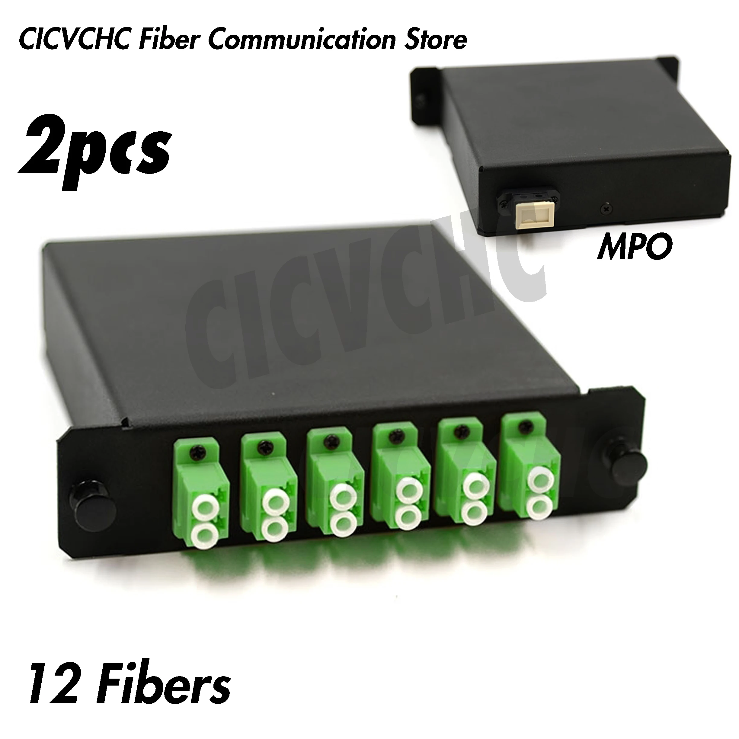 2pcs 12 Fibers MPO/APC-LC/APC Cassettes with Single mode OS2 fiber