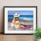 Алмазная вышивка, пейзаж, полностью круглая алмазная живопись, морская картина стразы, мозаичные настенные наклейки для детской комнаты