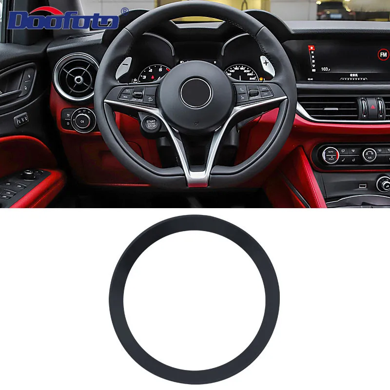 Black Ring Doofoto кнопка запуска и остановки автомобиля кольцо крышки для Alfa Romeo 159 Giulietta 147 Mito 156 Giulia GT Stelvio Brera аксессуары Стайлинг - Название цвета: Black Ring