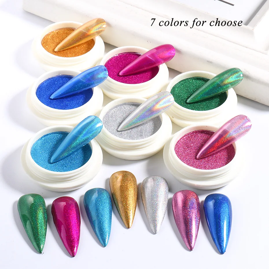 1 коробка Голографический лазерный блеск для ногтей градиентный эффект