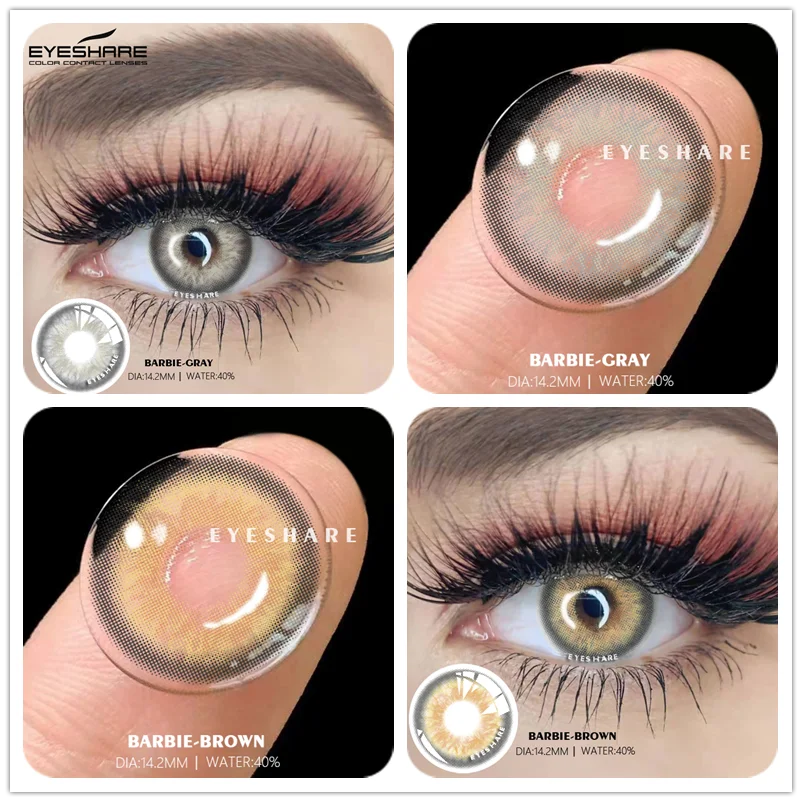 

Контактные линзы EYESHARE, 2 шт., мягкие, однолетние, с естественным зрачком, косметические, цветные, косметика для глаз