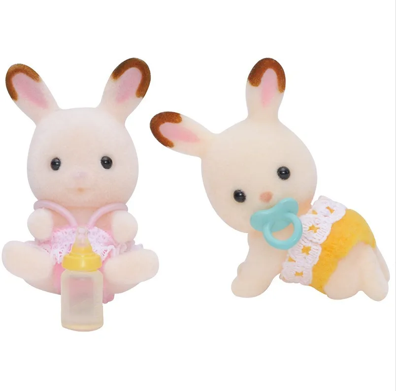 Sylvanian игрушки для всей семьи Близнецов с шоколадом и кроликом игровой дом девочек