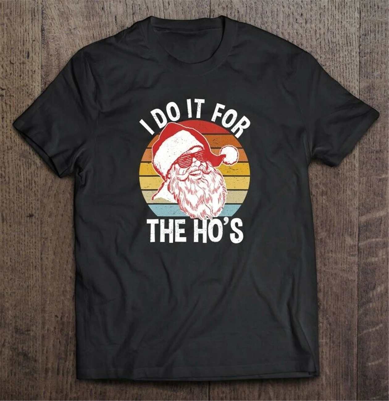 I Do It For The Ho's Hipster Santa винтажные черные топы футболка лучший рождественский