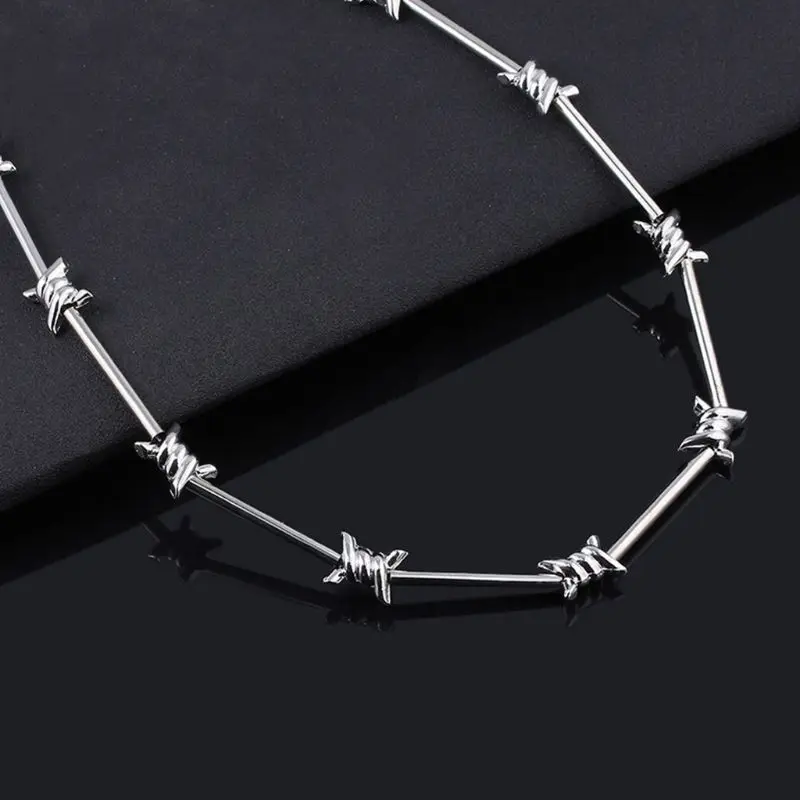 Модные мужские и женские носки ожерелье в стиле панк Рок шипы цепочка с кулоном