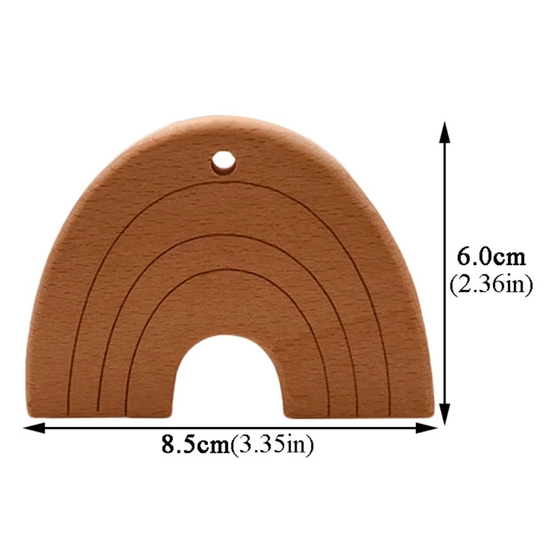 

Baby Teether Wooden Rainbow Bridge Pacifier Pendant Beech Chewing Teething Molar